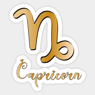 Capricorn Zodiac Sign golden Sticker